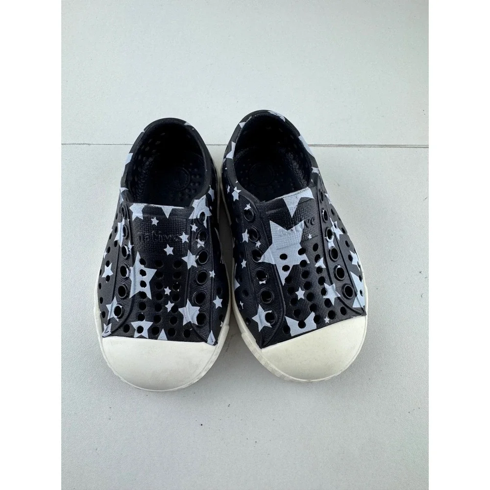 Kids Native Jefferson Shoes Star Pattern Slip On‎ Water Shoes Size C4 Waterproof